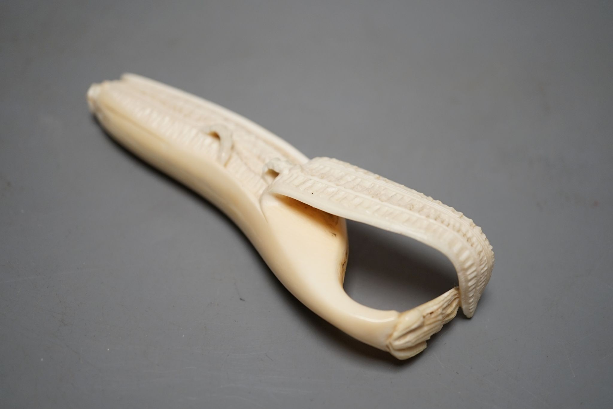 A Japanese ivory model of a banana, 12cm